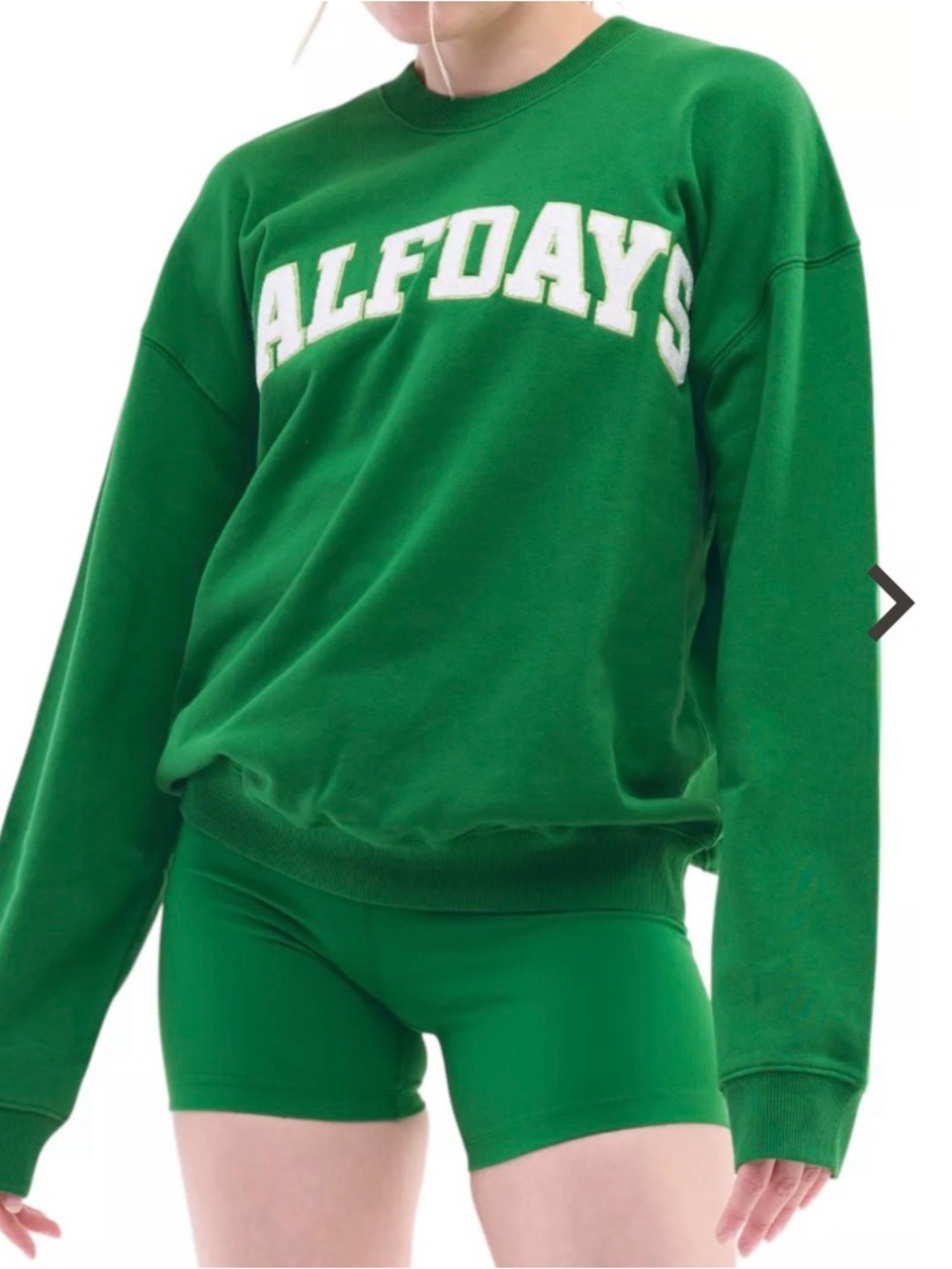 HALFDAYS Women's Green Crewneck Sweatshirt, new without tags